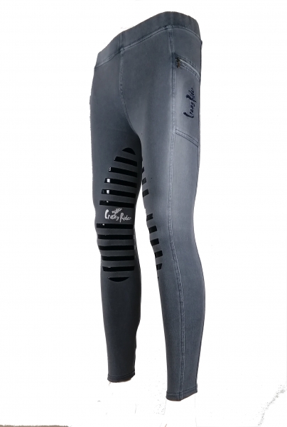 Reitleggings "Denim Performance" mit High Grip in Grey